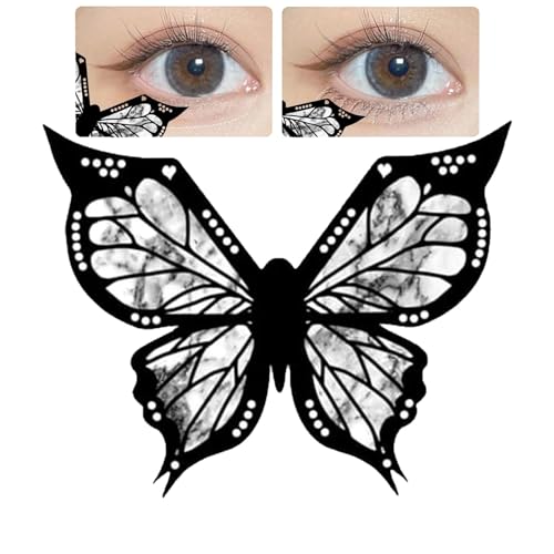 Schmetterlings-Eyeliner-Stempel, Schwarze Schmetterlings-Eyeliner-Schablone, Wiederverwendbarer Geflügelter Eyeliner-Stempel, Multifunktionales Schmetterlings-Schablonen-Eyeliner-Werkzeug, Eyeliner-Sc von Darwaza