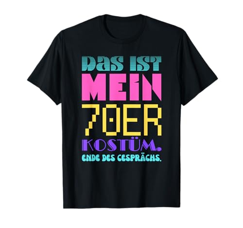 Das Ist Mein 70s Kostüm 70s T-Shirt - Unisex Erwachsene - Schwarz - S (Small, EU) - Kurzarm - T-Shirt - Retro - Buchstabenmuster - Klassisch - Pull-On - 1 Count - Kinder, Junge Erwachsene von Das Ist Mein 70s Kostüm 70s 2025