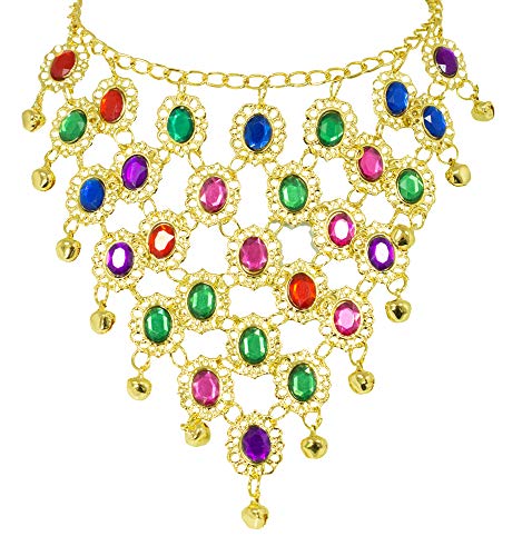 Bunter Orient Bollywood Schmuck - Strass Halskette - Modeschmuck Collier zu Orient Bollywood Bauchtänzerin Cosplay Karneval Kostümen von Das Kostümland