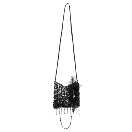 Charleston Kostüm Handtasche - Tolles Accessoire zu Kostümen der 20er 30er Jahre oder Mottoparty (Schwarz, 18 x 20 cm) von Das Kostümland