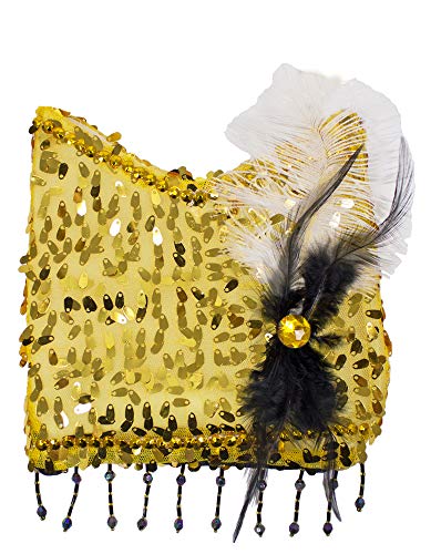 Charleston Pailletten Handtasche - Gold - Zauberhafte Party Umhängetasche zum 20er Jahre Gatsby Kostüm von Das Kostümland