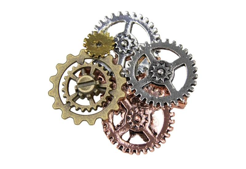 Das Kostümland Brosche Zahnräder Brosche zum Steampunk Kostüm - 414015 von Das Kostümland