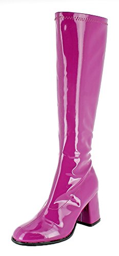 Das Kostümland Gogo Damen Retro Lackstiefel - Lila Gr. 37 - Tolle Schuhe zur 70er 80er Jahre Disco Hippie Mottoparty von Das Kostümland