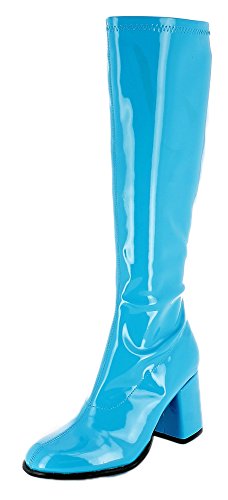 Das Kostümland Gogo Damen Retro Lackstiefel - Türkis Gr. 36 - Tolle Schuhe zur 70er 80er Jahre Disco Hippie Mottoparty von Das Kostümland