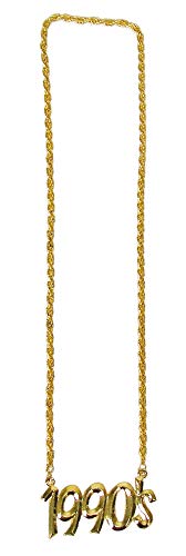 Das Kostümland Goldene Halskette mit Jahreszahl 1990 von Das Kostümland