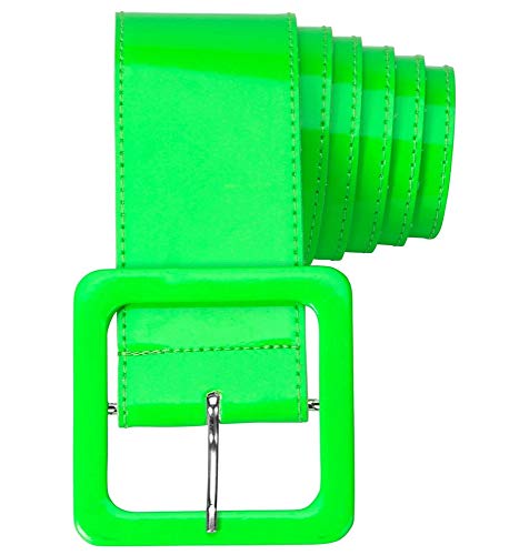 Das Kostümland Neon Lack Gürtel für Damen 124,0 x 5,5 cm - Grün von Das Kostümland