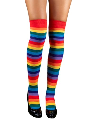 Das Kostümland Overknees Kniestrümpfe Ringelstrümpfe - 414110 | Bunt gestreift von Das Kostümland