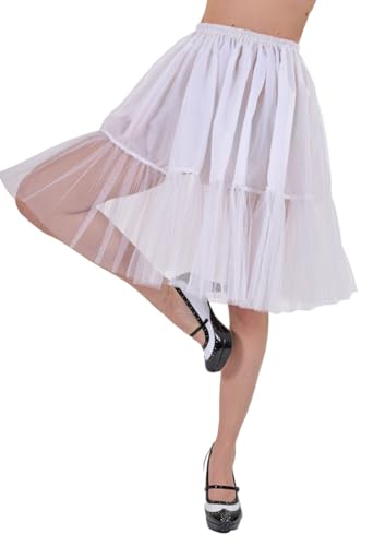 Petticoat Damen Tüllrock - Länge 60 cm | Weiß von Das Kostümland