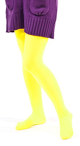 Das Kostümland Strumpfhose blickdicht für Kinder - Neon Gelb von Das Kostümland