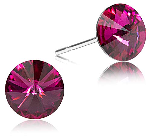 LUISIA® Ohrstecker mit Kristallen von Swarovski® - 6 mm - Pink von Das Kostümland