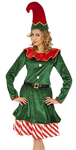 Weihnachtselfe Leprechaun Kostüm für Damen - Grün Rot - Gr. XS von Das Kostümland