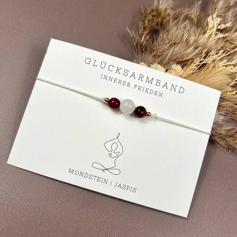 Innerer Frieden Glücksarmband Edelstein Glücksbringer Makramee Mit Perlen Talisman Geschenk Handmade von DasKleineGlueck
