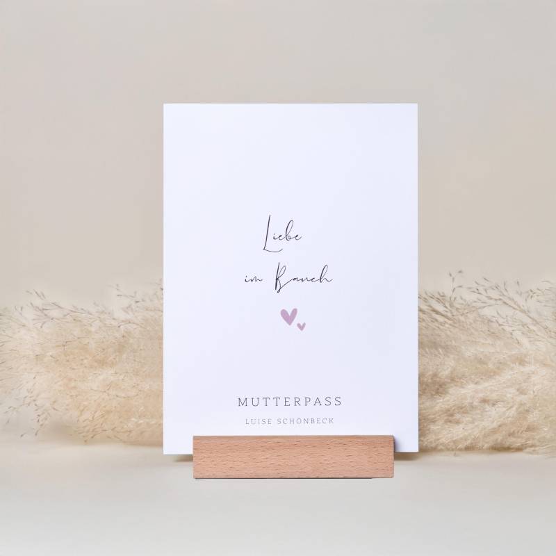Mutterpass Schutzhülle Personalisiert Mit Namen | Mutterpasshülle Herzen I Liebe Im Bauch Personalisierbar von DasKleineGlueck