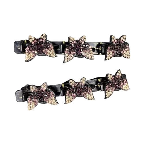 1 Paar schimmernde Acryl-Haarspange für Damen, doppellagiges Design, sicherer Halt für Hochzeiten, Partys, tägliches Styling, rutschfest, doppellagige Haarspange von Dasbsug