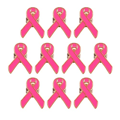 10 Stück Band-Anstecknadeln für Brustkrebs, Legierung, Schmuck, elegante Handwerkskunst, Abzeichen, Schmuck, Wohltätigkeitsorganisation, Event-Brosche von Dasbsug