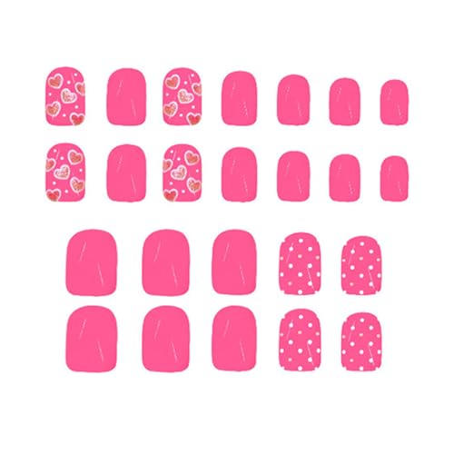 24 Stück Nägel zum Aufdrücken, quadratisch, zum Aufkleben auf französische künstliche Designs, falsche Geschenke für Frauen und Mädchen, quadratische künstliche Nägel von Dasbsug