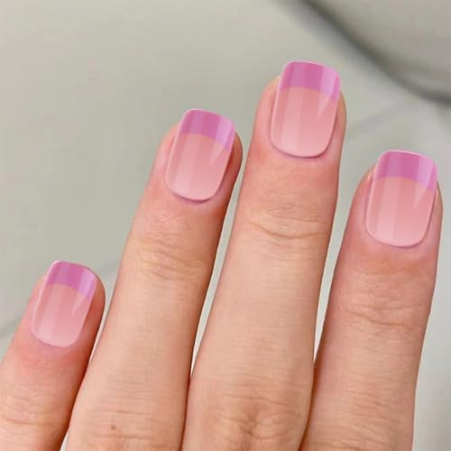 24 Stück Nägel zum Aufdrücken, quadratisch, zum Aufkleben auf französische künstliche Designs, künstliche Geschenke für Frauen und Mädchen, zum Aufkleben auf künstliche Nägel von Dasbsug