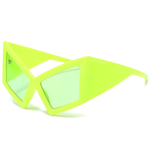 3.Stylish Streetwear Sonnenbrille UV400 blockierende Linse HipHop Dance Outdoor Konzerte Rahmen Design Strand Event Eyewear, Green Frame Green Sh von Dasbsug