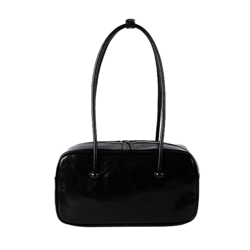 Achseltasche im koreanischen Stil für Damen und Mädchen, einfarbig, Pendeln, Vintage, Schultertasche, Retro, Achselhöhle, Retro, Achselhöhle, koreanischer Stil, Schulterpartie, Schwarz , One Size von Dasbsug