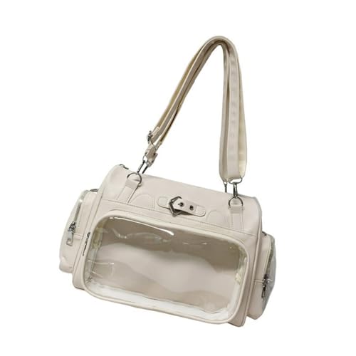 Anime-inspirierte, verstellbare Umhängetasche, praktisches PU-Leder, Backapck, große Kapazität, Crossbody-Tasche für den täglichen Pendler, modisches Accessoire-Tasche, weiß, One Size von Dasbsug