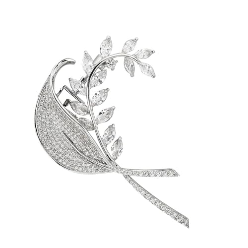 Anspruchsvolle Ginkgo-Blatt-Brosche, modische Damen-Brosche in Ginkgo-Blattform mit dezenten Farbübergängen, Farbverlauf, Grün von Dasbsug