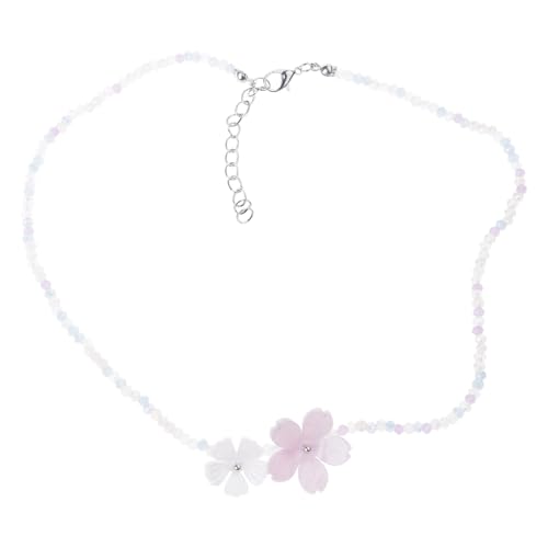 Bunte Schlüsselbeinkette mit floralen Perlen, Kunstharz, leichter Schmuck für Damen, modisches Accessoire, Geschenk, bequem, leichter Schmuck von Dasbsug