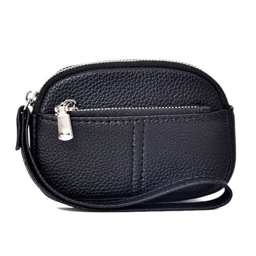 Damen-Geldbörse aus Leder mit Schlüsselanhänger, Handgelenk, Geldbörse mit Reißverschluss, Münzfach und Kartenfächern, kompakte Reise-Geldbörse, Leder-Handgelenk-Clutch, Schwarz , Mass Beauty Damen-Geldbörse aus Leder mit Schlüsselanhänger, Handgelenk, Geldbörse mit Reißverschluss, Münzfach und Kartenfächern, kompakte Reise-Geldbörse, Leder-Handgelenk-Clutch, Schwarz , Mass Beauty von Dasbsug