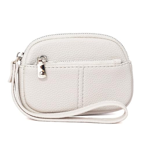 Damen-Geldbörse aus Leder mit Schlüsselanhänger, Handgelenk, Geldbörse mit Reißverschluss, Münzfach und Kartenfächern, kompakte Reise-Geldbörse, Leder-Handgelenk-Clutch, weiß, Mass Beauty Damen-Geldbörse aus Leder mit Schlüsselanhänger, Handgelenk, Geldbörse mit Reißverschluss, Münzfach und Kartenfächern, kompakte Reise-Geldbörse, Leder-Handgelenk-Clutch, weiß, Mass Beauty von Dasbsug