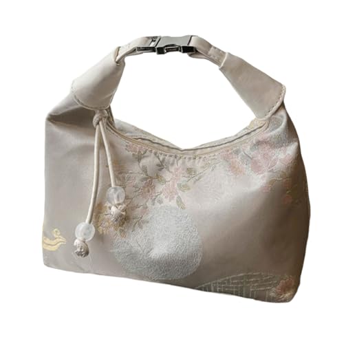 Damen Handtasche mit Stickerei, chinesischer Stil, Retro, Clutch, Geldbörse mit Reißverschluss, für Abendparty, chinesische Umhängetasche, weiß, One Size Damen Handtasche mit Stickerei, chinesischer Stil, Retro, Clutch, Geldbörse mit Reißverschluss, für Abendparty, chinesische Umhängetasche, weiß, One Size von Dasbsug