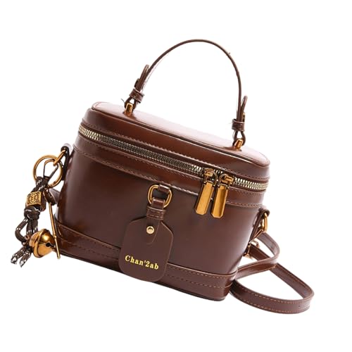 Damen-Umhängetasche, stilvolle Umhängetasche, Reise-Make-up, modische Kuriertasche, PU-Leder, Eimer für die tägliche Arbeit, stilvolles Schulter-Make-up, modische Umhängetasche, Retro-Eimer, braun von Dasbsug