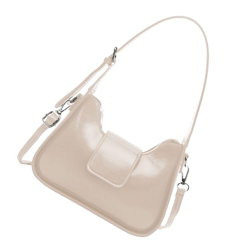 Damen-Umhängetasche aus PU-Leder für Pendler im Frühjahr 2025, Schultertasche, mit verstellbarem Riemen, modische Unterarm-Geldbörse, lässige Schulter, weiß, One Size von Dasbsug