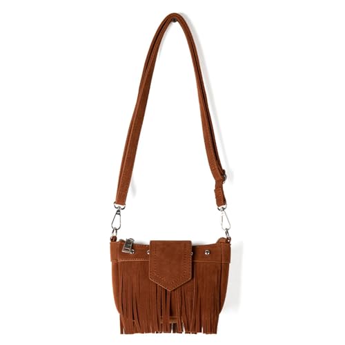 Damentasche im koreanischen Stil, mit Quasten, Shopping, Dating, Retro, Kuriertasche für Reisen, den täglichen Gebrauch, koreanische Stile, Schultereinkäufe, Dating, Retro, braun, One Size von Dasbsug