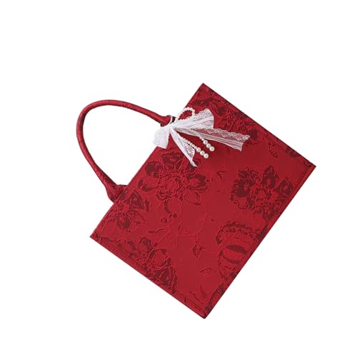 Damentasche mit großem Fassungsvermögen, für Hochzeit, Griff oben, chinesischer Stil, Braut-Handtasche, all-Matching, rotes Geschenk, chinesischer Stil, Hochzeit, für Frauen, oberer Griff, rotes von Dasbsug