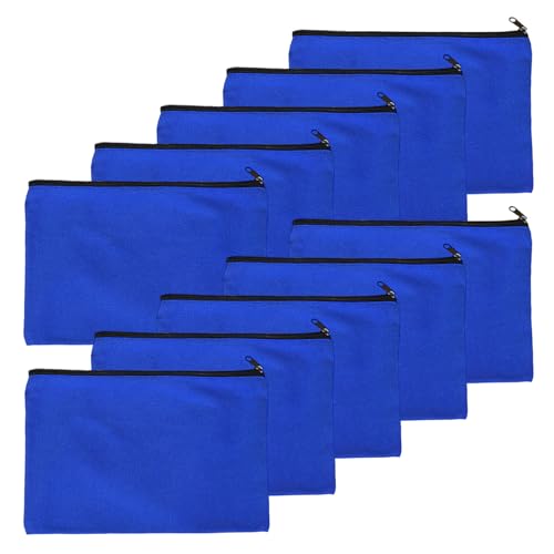 Dasbsug 10 Stück Stifthalter, multifunktionales Federmäppchen, Segeltuch, Kosmetiktasche, Schulzubehör für Studenten, Tasche, Segeltuch, einfache Box, Schulbedarf, blau von Dasbsug