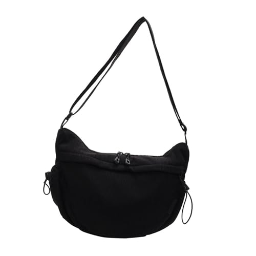 Dasbsug Crescents Crossbody-Tasche für Damen, verstellbarer Riemen, mehrere Taschen, geräumig, Halbmond-Geldbörse, Halbmond, Crossbody-Tasche für Damen, Schwarz , One Size von Dasbsug
