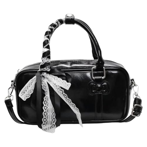 Dasbsug Damen Geldbörse Handtasche PU Leder Schultertaschen mit Reißverschluss Casual Crossbody Tasche mit abnehmbaren Trägern Geschenke Damen Geldbörse, Schwarz , One Size von Dasbsug