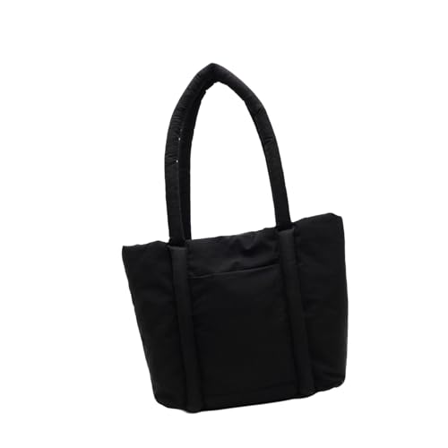 Dasbsug Damen Große Schultertasche aus weichem Nylon Handtasche Casual Top Griff Taschen Arbeit und Reise Handtaschen für Studenten Büro Handtasche, Schwarz , One Size von Dasbsug