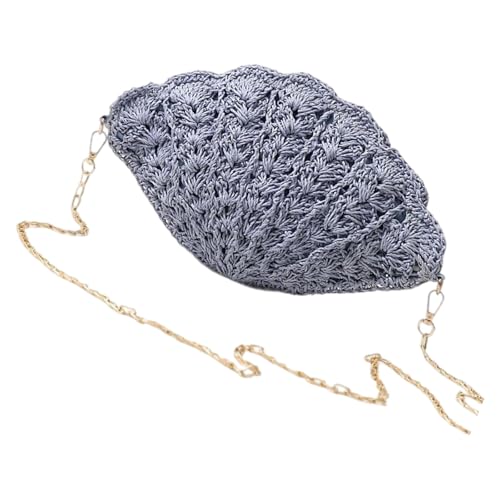 Dasbsug Damen Handgewebte Crossbody Handtasche Sommer Strand Schulter Handtasche Baumwolle Häkeln Gewebt Handgemachte Geldbörse Tasche Strandtasche, blau, One Size von Dasbsug