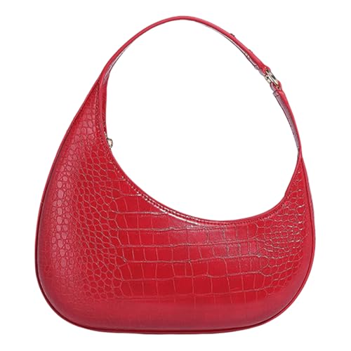Dasbsug Damen Tasche Achsel PU Leder Schulter Herbst Winter Unterarm Handtasche und Geldbörse All-Matching Shopping Frauen PU Leder Schulter Herbst Winter Achsel Handtasche und Geldbörse, rot, One von Dasbsug