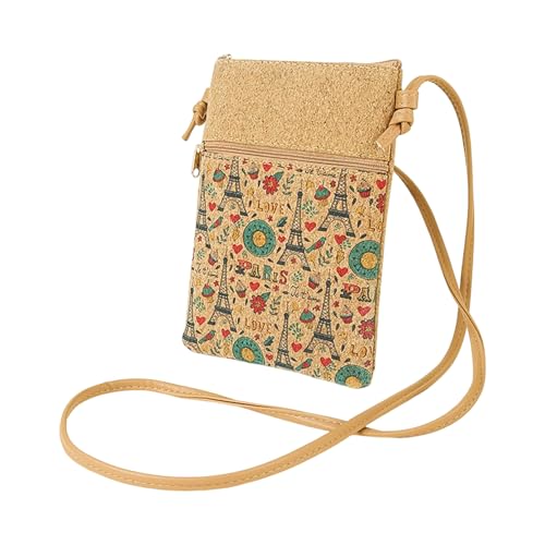 Dasbsug Damen-Umhängetasche, Blumendruck, Kuriertasche, kleine Umhängetasche, für den täglichen Gebrauch, Pendeln, stilvolle Schultertasche, Blumendruck, Crossbody, Handy, Münzgeldbörse, Eisenturm von Dasbsug