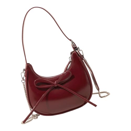 Dasbsug Damen-Umhängetasche, trendige Schultertasche, PU-Leder, Umhängetasche, süße Schleifen, Einkaufen für den täglichen Gebrauch, trendige Schultertasche, einfache Unterarm-Geldbörse, süße von Dasbsug