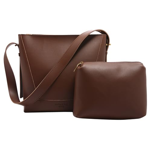 Dasbsug Damen-Umhängetasche aus PU-Leder mit Organizer-Einsatz, großes Fassungsvermögen, Crossbody-Tasche für Arbeit, Reisen oder Einkaufen, PU-Leder-Schultertasche, Kaffeebraun, One Size von Dasbsug
