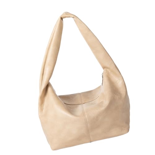 Dasbsug Damentasche Herbst Winter Schulter Top Griff Retro Achsel Handtasche PU Leder Achsel Knödel Frauen Achsel Herbst Winter Handtasche All-Matching Schulter Unterarm, aprikose, One Size von Dasbsug
