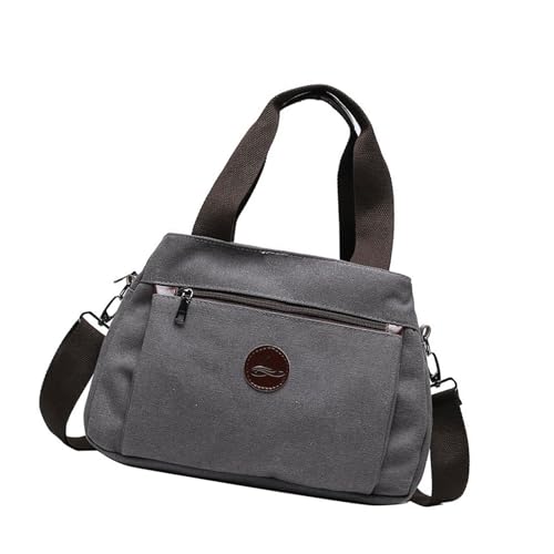 Dasbsug Elegante Damentasche aus Segeltuch mit Tragegriff oben und verstellbarem Riemen, Umhängetaschen für Studenten und Profis, Canvas-Handtasche, grau, One Size von Dasbsug