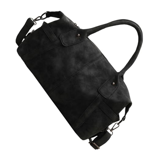 Dasbsug Elegante Kunstleder-Tragetasche für Damen, große Kapazität, Crossbody-Tasche mit Tragegriff oben, verstellbarer Riemen, Kunstleder-Umhängetasche, Schwarz , One Size von Dasbsug