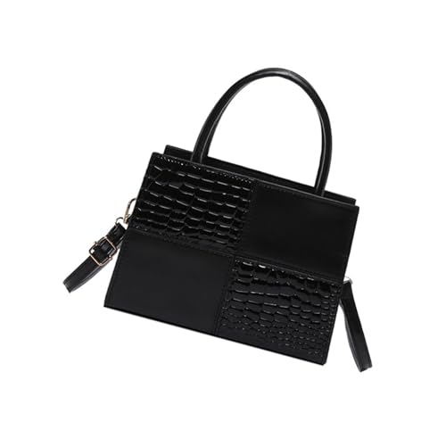 Dasbsug Elegante Umhängetasche aus PU-Leder mit Prägung für Damen, Crossbody-Taschen mit verstellbarem Riemen für den täglichen Gebrauch, Damen-Handtasche, Schwarz , One Size von Dasbsug