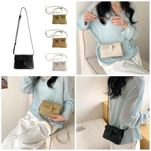 Dasbsug Elegante Umhängetasche aus PU-Leder mit verstellbarem Riemen, einzigartige Bürotasche, Geldbörse für Damen und Mädchen, PU-Crossbody-Tasche, Schwarz , One Size von Dasbsug