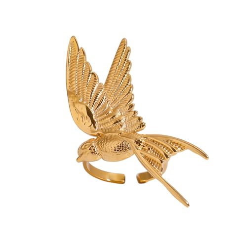 Dasbsug Exquisite Friedenstauben-Ringe, die Hoffnungen darstellen, aus stabilem Edelstahl für den täglichen Gebrauch und besondere Momente, Friedensschmuck für Erwachsene von Dasbsug