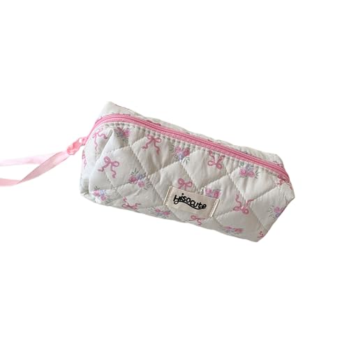 Dasbsug Federmäppchen im koreanischen Stil, ästhetisches Federmäppchen, süße Schleifen, einfache Organizer, Taschen, ästhetische koreanische Stile, weiß von Dasbsug