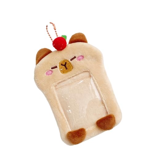 Dasbsug Fotokarten-Etui mit Kette, Cartoon-Fotokartenschutzhüllen für Frauen und Mädchen, Kartenhülle, Schlüsselanhänger, Kapibala von Dasbsug